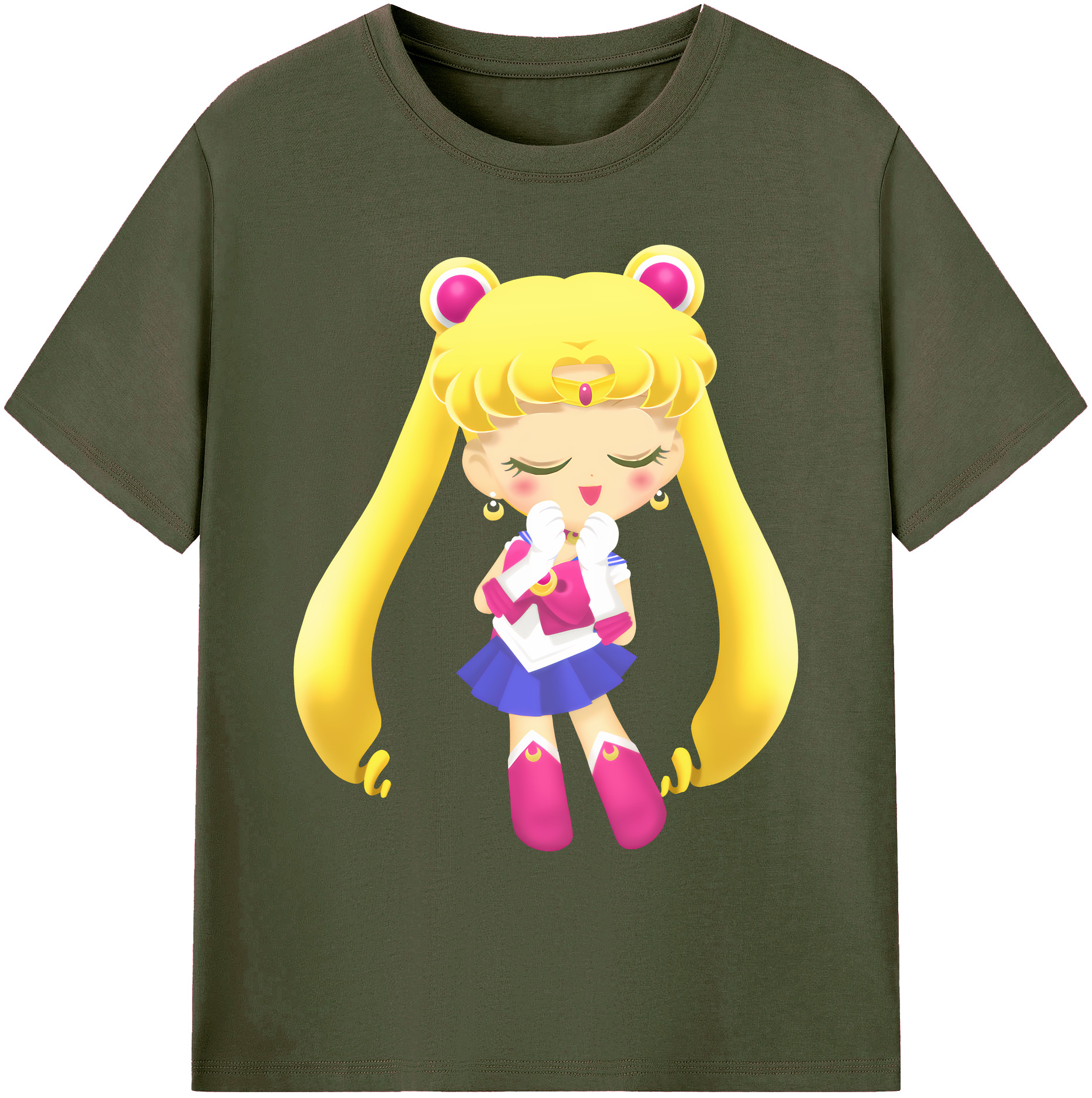 （画像用） 美少女戦士セーラームーン 月野 うさぎ つきの うさぎ Sailor Moon Tsukino Usagi 綿100％ メンズ半袖Tシャツ｜肌触りやわらか＆通気性